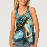 Hannukah Schöne Frau mit Menorah Tanktop<br><div class="desc">Schöne Frau für Hannukah mit Menorah.</div>