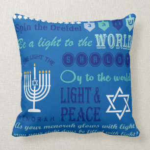 Hannukah Typografie-Collagenkunst Kissen
