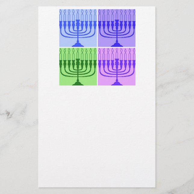 Hannukka Menorah Briefpapier (Vorderseite)