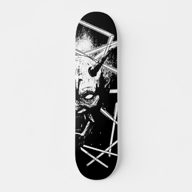 Hannya Mask 8189 - Variant - Schwarz & Weiß Skateboard (Vorne)