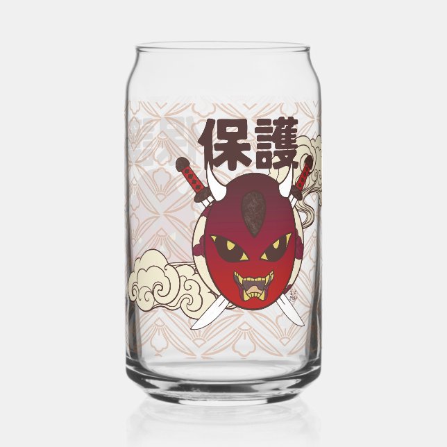 Hannya-Masken-Glas Dosenglas (Vorderseite)