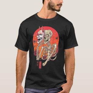 Hannya Skeleton Yokai Mask japanische Kunst T-Shirt