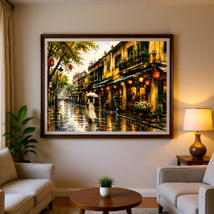 Hanoi Altstadt Wasserfarben Wandkunst Druck Poster