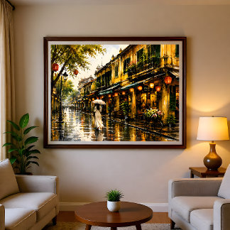 Hanoi Altstadt Wasserfarben Wandkunst Druck Poster