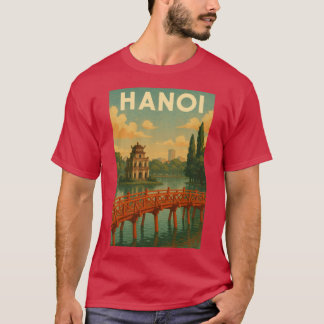 Hanoi Hoan Kiem See und rote Brücke Vietnam Mädche T-Shirt