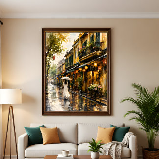 Hanoi Old Quarter Aquarell-Wandkunst-Druck Poster