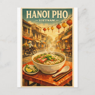 Hanoi Pho, Vietnam, in einem klassischen Retro-Sti Postkarte