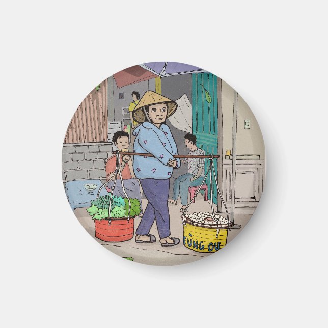 Hanoi Street Hawker Vietnam Magnet (Vorne)