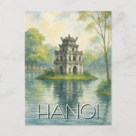 Hanoi Turtle Tower Vietnam Travel Postkarte
