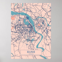 Hanoi - Vietnam Breezy City Map Poster