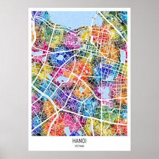Hanoi Vietnam City Map Poster
