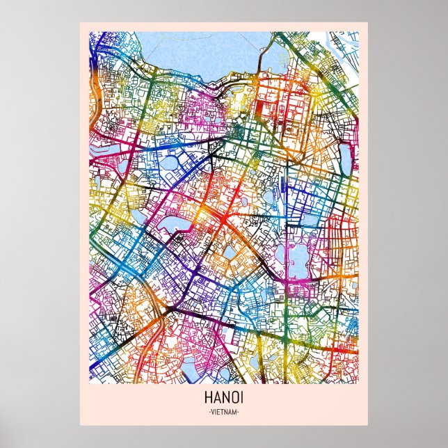 Hanoi Vietnam City Map Poster (Vorne)