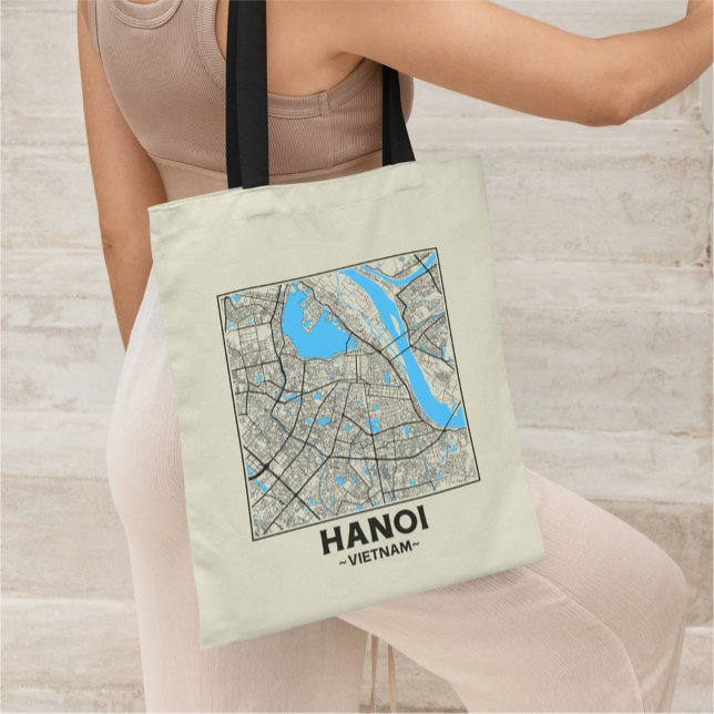 Hanoi, Vietnam, City Map Tote Bag (Créateur téléchargé)