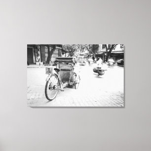 Hanoi Vietnam, Cyclo im alten Hanoi Leinwanddruck