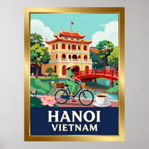Hanoi Vietnam Historisches Südostasien Poster