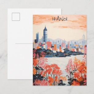Hanoi Vietnam Reise Stadt Malerei Ästhetik Postkarte