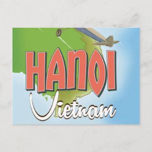Hanoi Vietnam Reiseplakat Postkarte