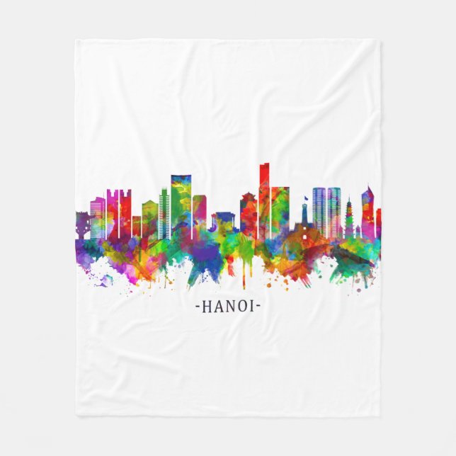 Hanoi Vietnam Skyline Fleecedecke (Vorderseite)