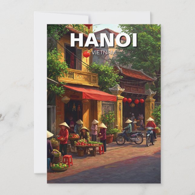 Hanoi Vietnam Travel Feiertagskarte (Vorderseite)