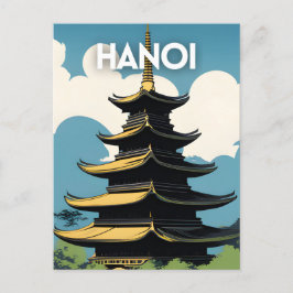 Hanoi Vietnam Travel Poster Postkarte
