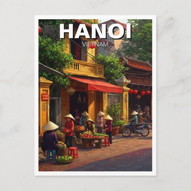 Hanoi Vietnam Travel Postkarte (Vorderseite)