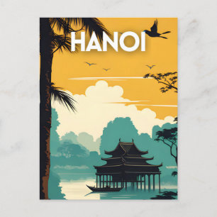 Hanoi Vintage-Reiseplakat Postkarte
