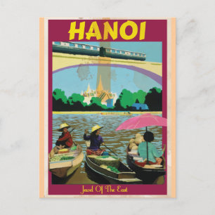Hanoi Vintage-Reiseposter Postkarte