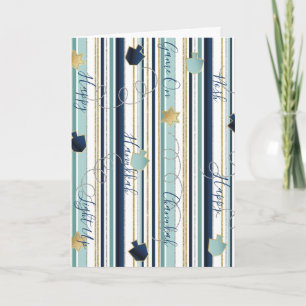 Hanoukka Cartes de voeux Dreidels n Stripes