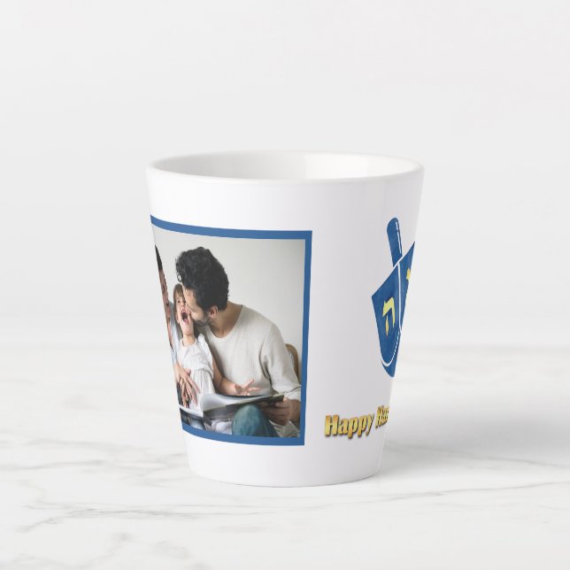 Hanoukka Dreidel et Photo Latte Mug (Devant)