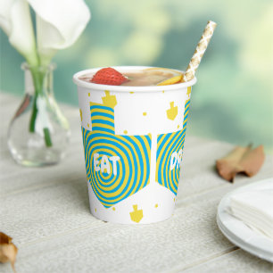 Hanoukka Dreidel Swirl 8 oz. Gobelets en papier