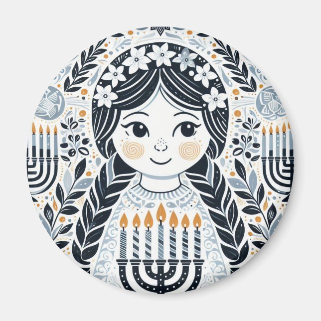 Hanoukka Sameach Brilliance Magnet : Illuminez-vou (Devant)