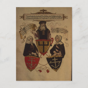 Hans Fugger zwei Ehefrauen Clara Widolf und Elisab Postkarte