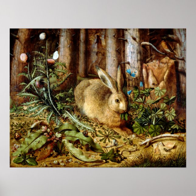 Hans Hoffmann A Hare im Wald Poster (Vorne)