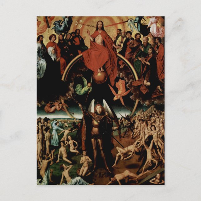 Hans Memling-Last Judgment with Archangel Michael Postkarte (Vorderseite)