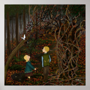 Hansel & Gretel im Wald Poster