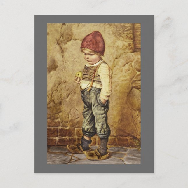 Hänsel mit goldenem Apfel Postkarte (Vorderseite)