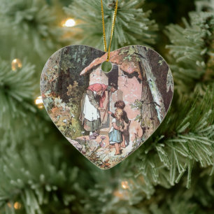 Hänsel und Gretel - Gebrüder Grimm Märchen Keramik Ornament