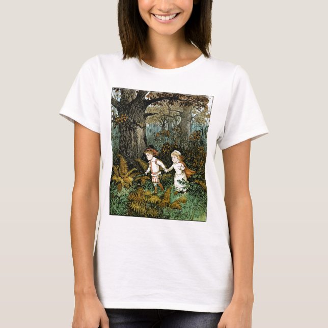 Hansel und Gretel Illustration T-Shirt (Vorderseite)