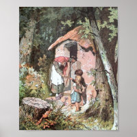Hansel und Gretel und die Hexe an der Tür