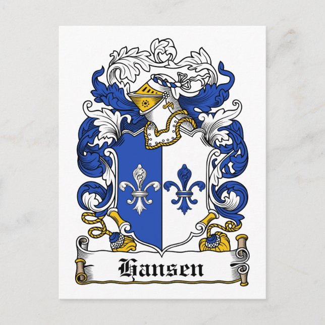 Hansen Familienwappen Postkarte (Vorderseite)