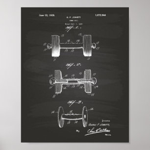 Hantel 1928 Patentkunst - Wandtafel Poster