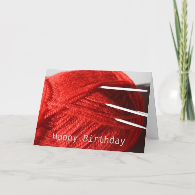 Hantelkarte für Wool Happy Birthday Karte (Vorderseite)