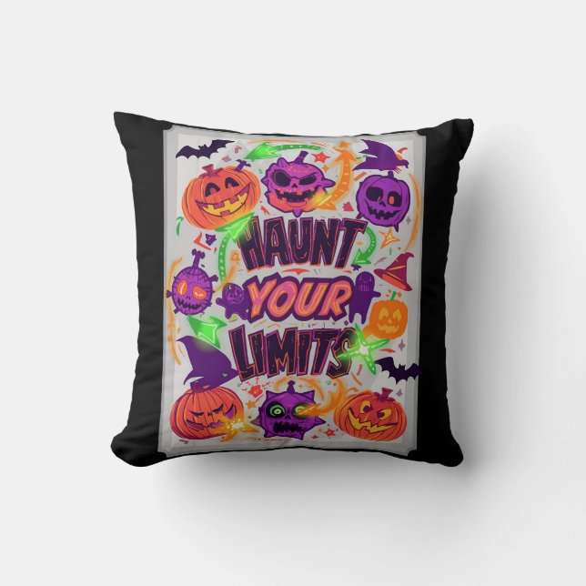 Hantieren Sie Ihre Grenzen Neon Halloween Kissen (Vorderseite)