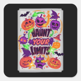 Hantieren Sie Ihre Grenzen Neon Halloween Quadratischer Aufkleber