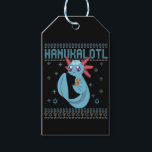 Hanukalotl Funny Axolotl Hanukkah Ugly Sweater Geschenkanhänger<br><div class="desc">chanukah, menorah, hanukkah, dreidel, jüdisch, hässlich, Pullover, axolotl, Weihnachten, gestrickt</div>