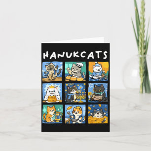 Hanukcats Hanukkah Katzen Menorah Jüdisch Chanukah Karte
