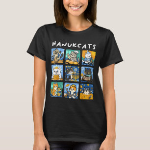 Hanukcats Hanukkah Katzen Menorah Jüdisch Chanukah T-Shirt