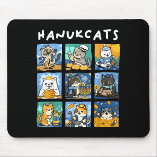 Hanukcats Hanukkah Katzen Menorah Jüdisches Chanuk Mousepad