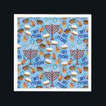 Hanukiahs, Menorahs und Candles Muster Serviette<br><div class="desc">Auch bei einer ausgelassenen Feier isst das Auge mit. Servieren Sie das Party mit Hanukiahs,  Menorahs und Candles Papierservietten,  die gut in den Kragen stecken oder über Ihren Schoß gezogen sind.</div>
