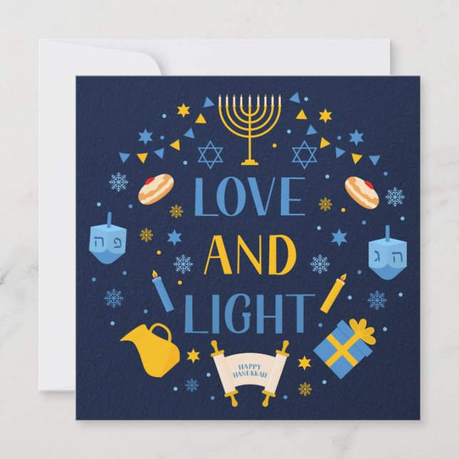 Hanukka-Liebe und leichte Grußkarte Mitteilungskarte (Vorderseite)